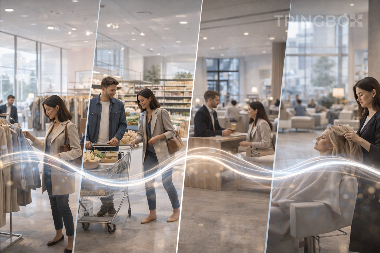 Global retail and hospitality environments reflecting growth of intelligent InStore music platforms like Tringbox