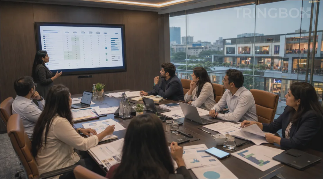 An enterprise operations team evaluating commercial music providers in India using the 25 RFP checklist questions from Tringbox.