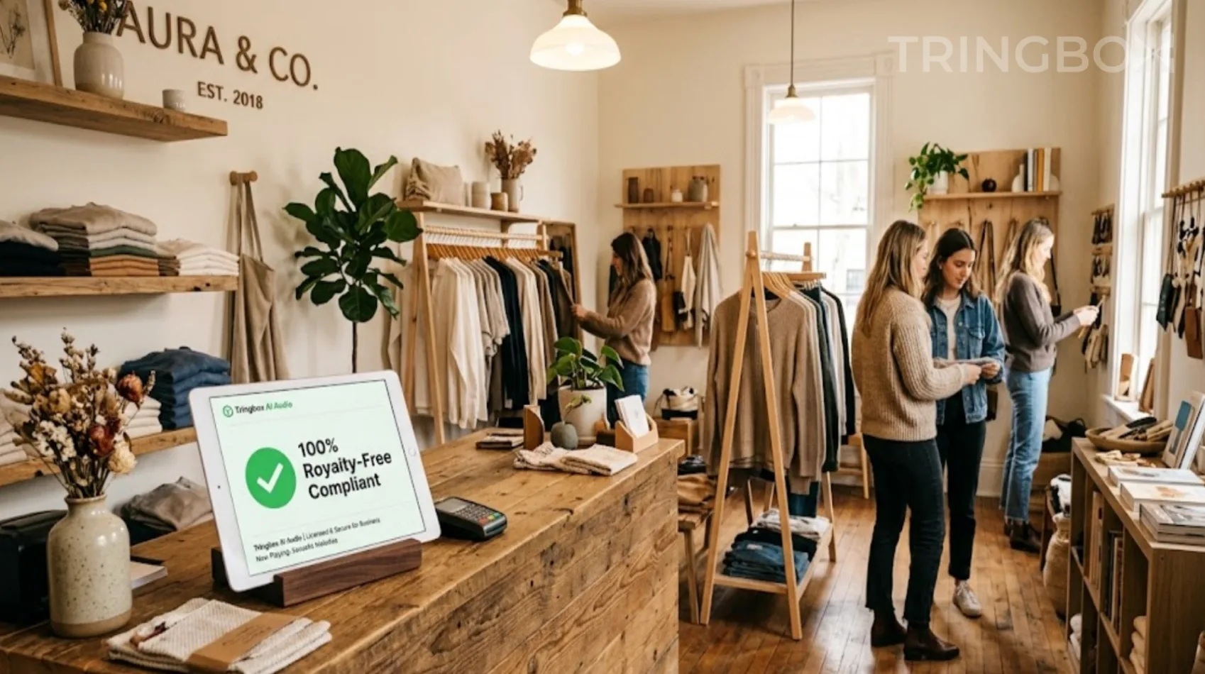 Retail dashboard showing real-time AI audio integration across multiple store locations