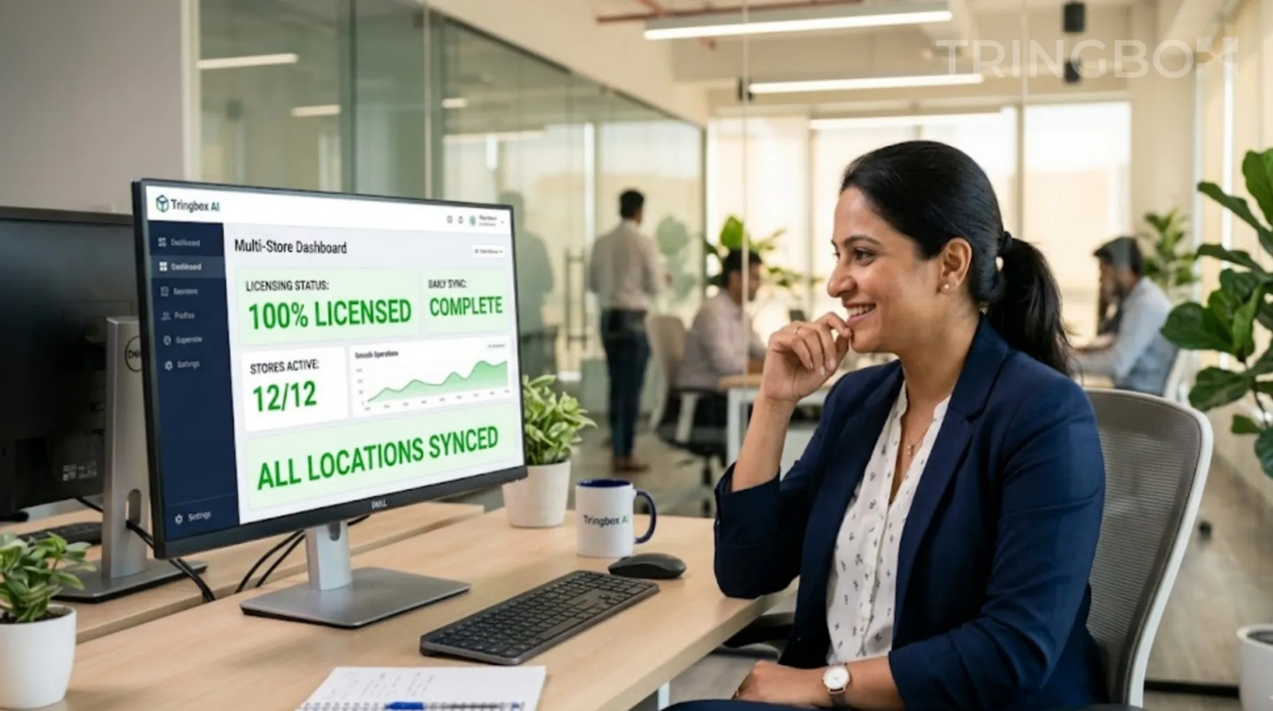 A structured, compliant dashboard interface for commercial music management across a retail chain.