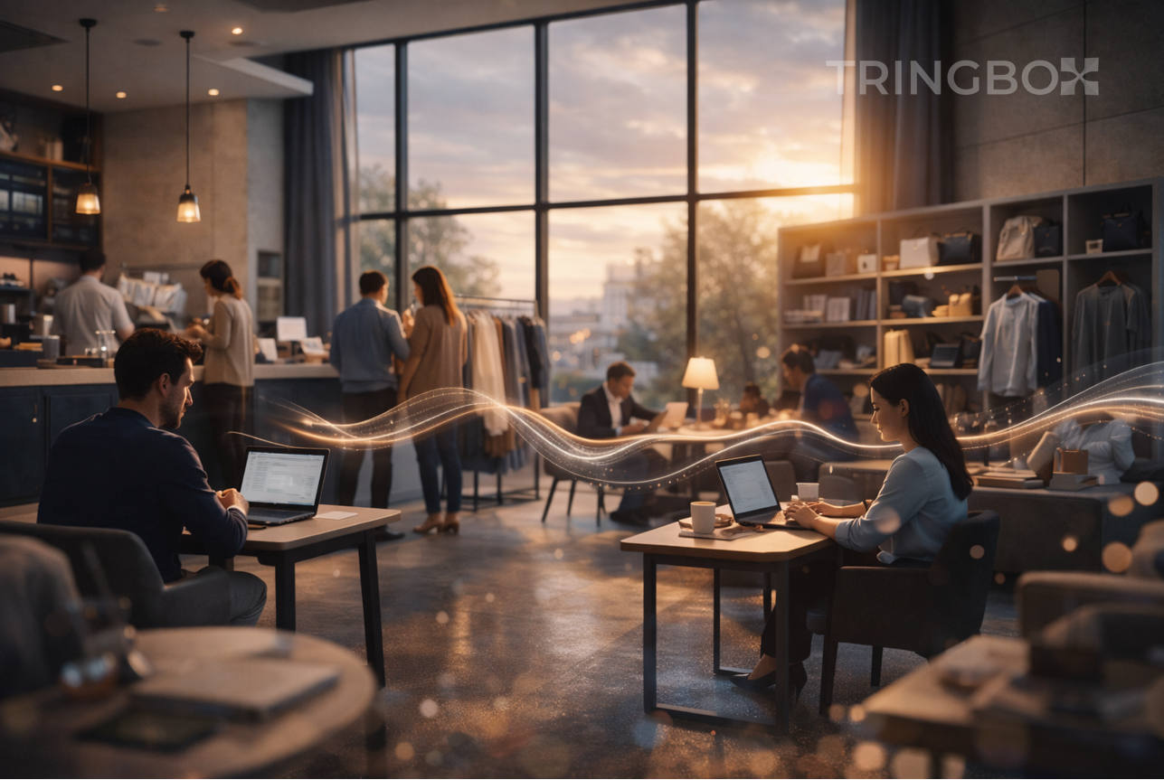 Modern business space demonstrating the importance of InStore music as an experience layer powered by Tringbox