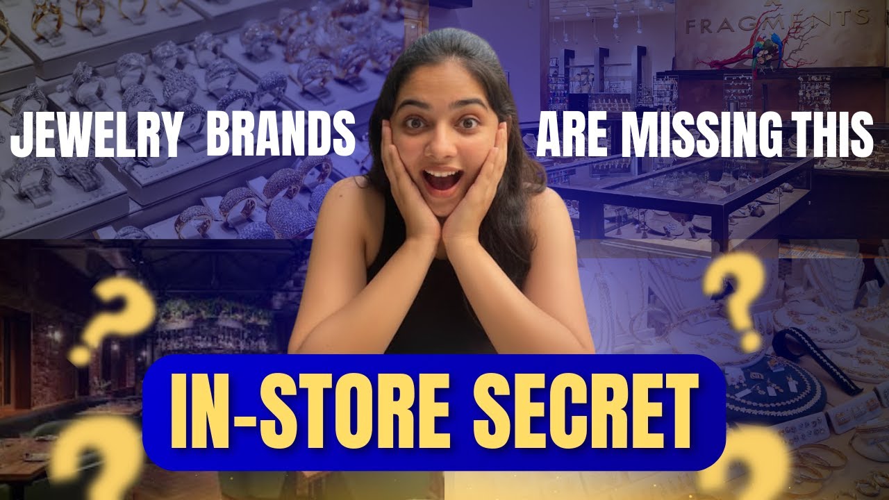 A luxurious jewellery showroom with elegant diamond displays and customers feeling relaxed under a Tringbox AI-managed soundscape.